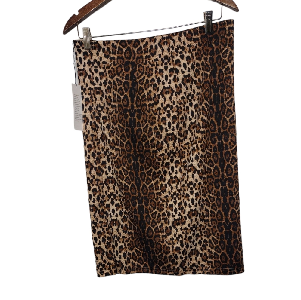 NWT Kate Kasin Animal Print Pencil Skirt - Size XL